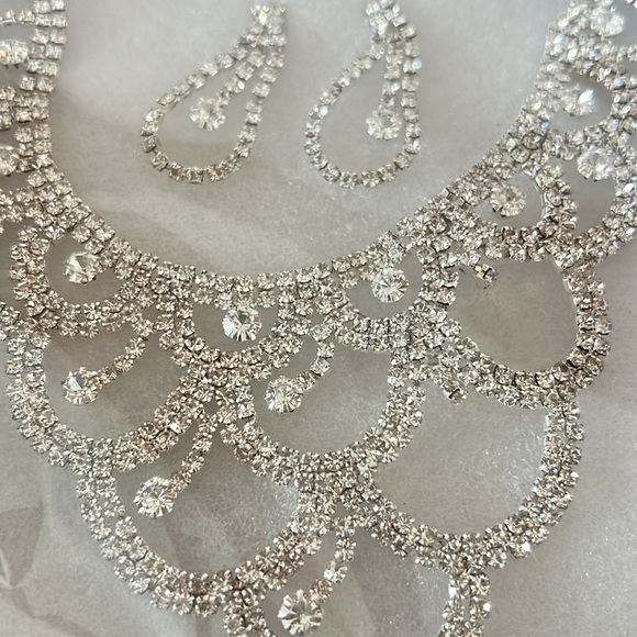 Rhinestone Necklace and Earrings - Picture 3 of 5